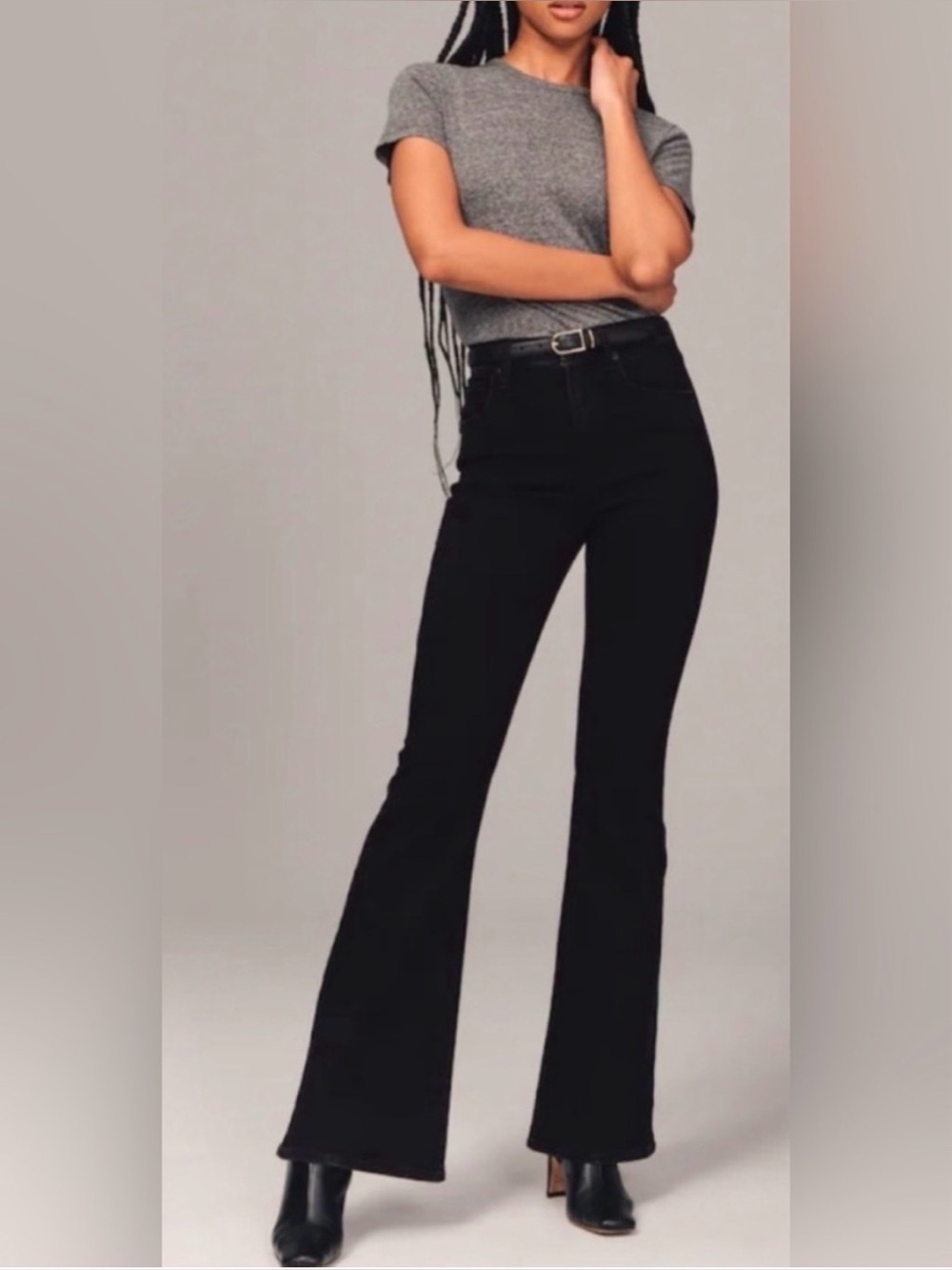 The Flare Ultra High Rise Black Jeans